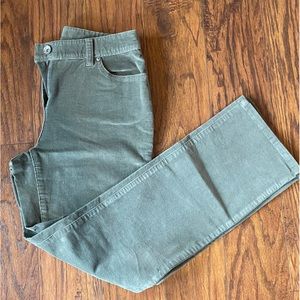 Muted Army Green Corduroy Straightleg Pant